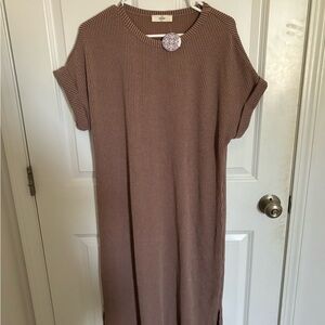 Ribbed Midi Dress - L